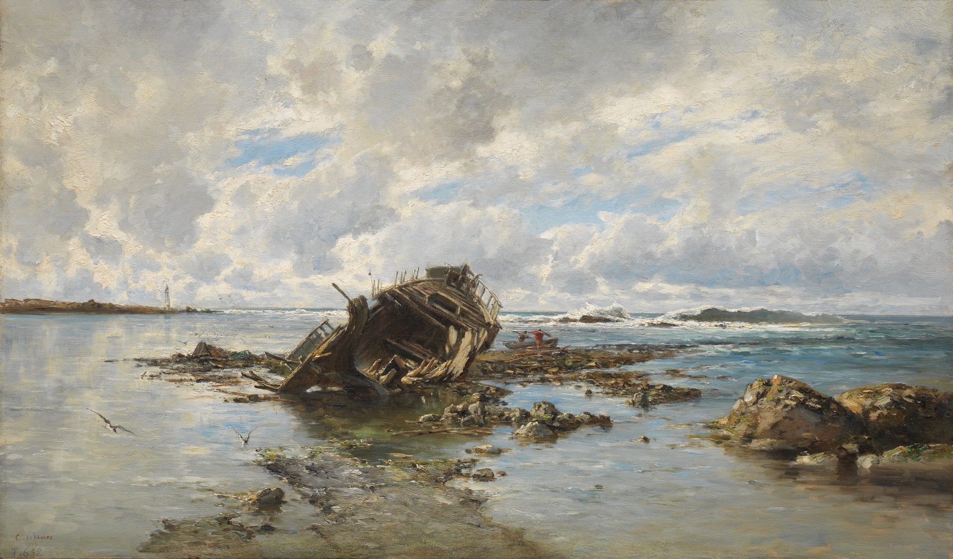Carlos de Haes: Un barco naufragado ©Museo Nacional del Prado
