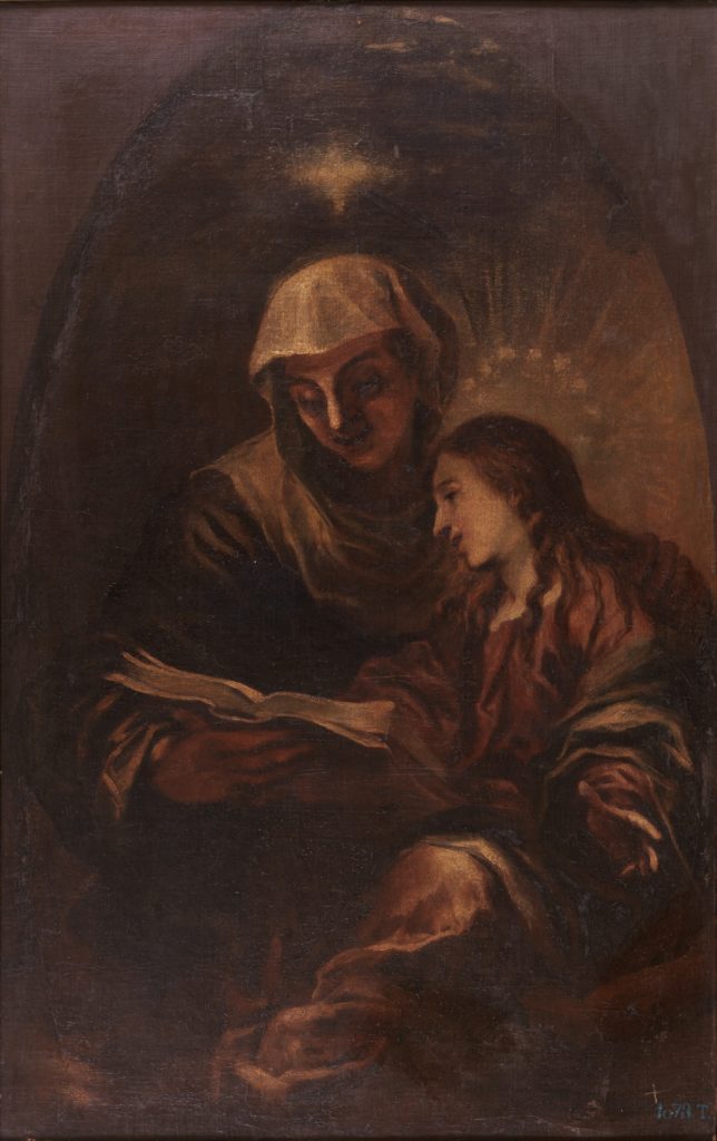 Santa Ana enseñando a leer a la Virgen. Francisco de HERRERA EL MOZO (siglo XVII). Museo Nacional del Prado