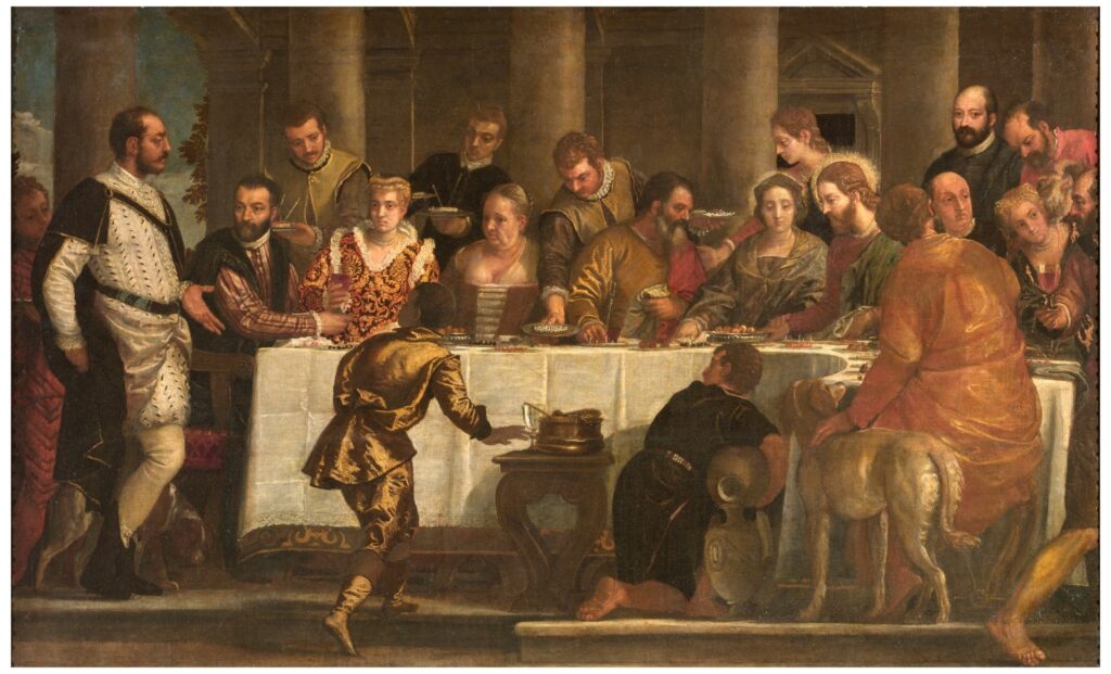 Bodas de Caná, taller de Paolo Veronés, Museo del Prado. Hacia 1562. Óleo sobre lienzo, 127 x 209 cm No expuesto.